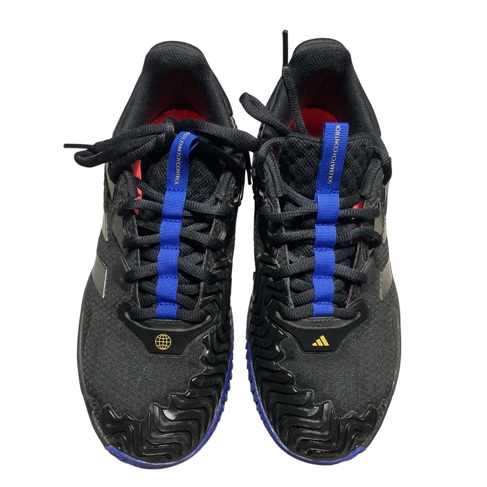 Adidas Solematch Control Mens Size 8 Tennis Shoes Black Blue AH0838 Athletic